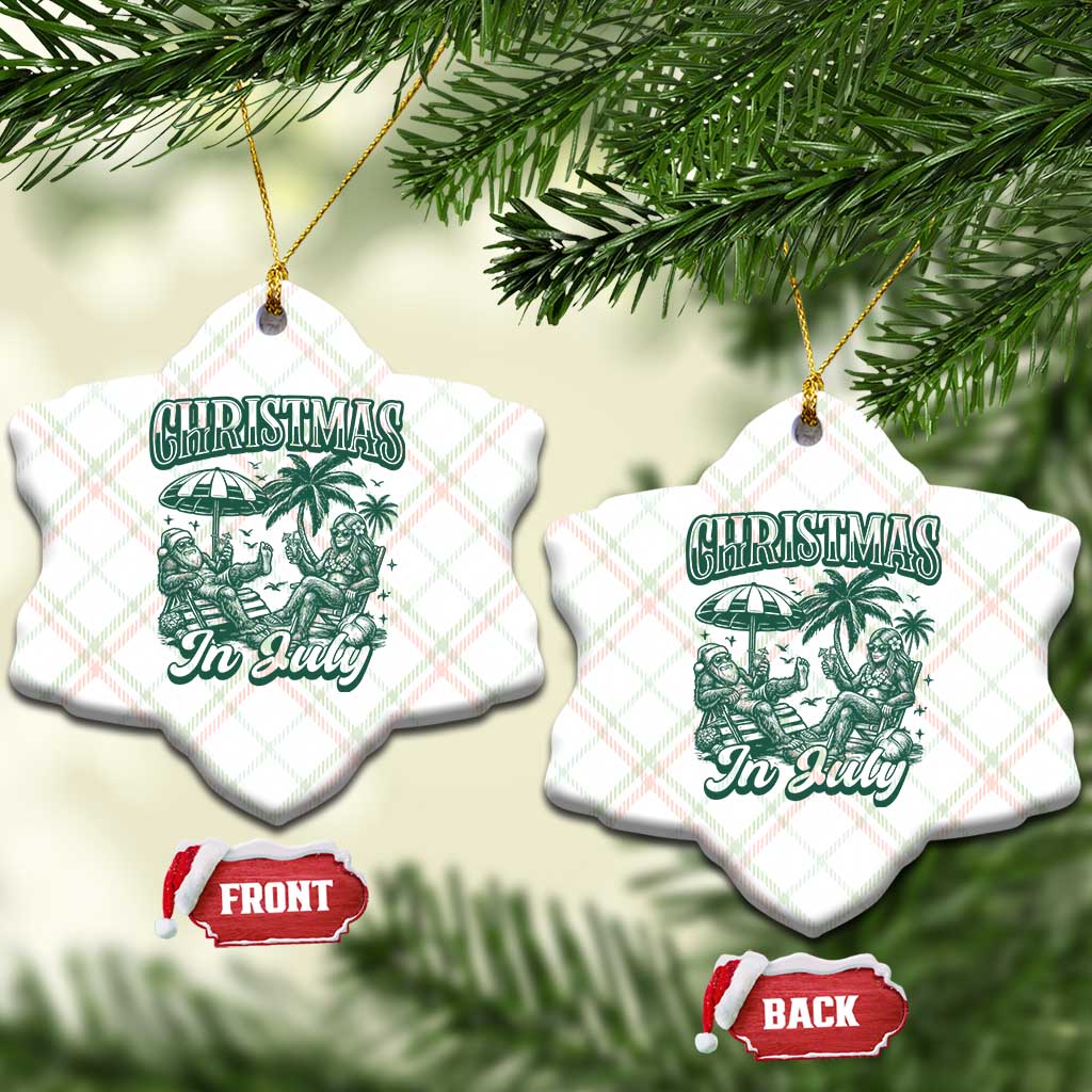 Vintage Summer Christmas Bigfoot Couple Ceramic Ornament Tropical Xmas Graphic TS12 Print Your Wear