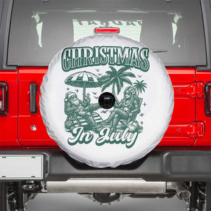 Vintage Summer Christmas Bigfoot Couple Spare Tire Cover Tropical Xmas Graphic TS12 White Print Your Wear