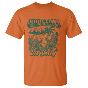 Vintage Summer Christmas Bigfoot Couple T Shirt Tropical Xmas Graphic TS12 Orange Print Your Wear