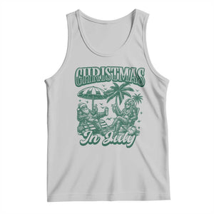 Vintage Summer Christmas Bigfoot Couple Tank Top Tropical Xmas Graphic TS12 Ash Print Your Wear