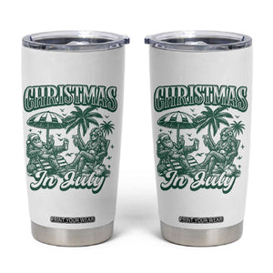 Vintage Summer Christmas Bigfoot Couple Tumbler Cup Tropical Xmas Graphic TS12 White Print Your Wear