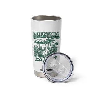 Vintage Summer Christmas Bigfoot Couple Tumbler Cup Tropical Xmas Graphic TS12 Print Your Wear