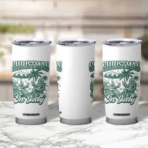 Vintage Summer Christmas Bigfoot Couple Tumbler Cup Tropical Xmas Graphic TS12 Print Your Wear