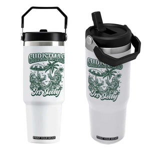 Vintage Summer Christmas Bigfoot Couple Flip Straw Tumbler Tropical Xmas Graphic TS12 One Size: 30 oz White Print Your Wear