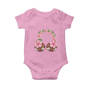 Hibiscus Flower Coconut Bra Baby Onesie Tropical Summer Graphic TS12 Light Pink Print Your Wear