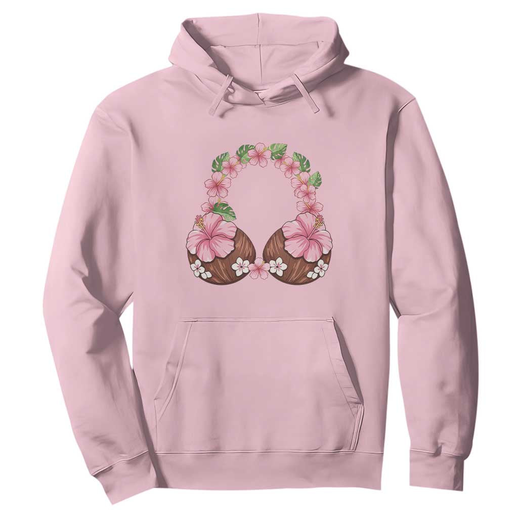 Hibiscus Flower Coconut Bra Hoodie Tropical Summer Graphic TS12 Light Pink Print Your Wear