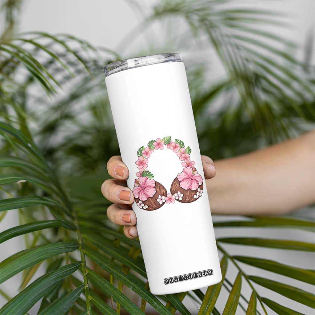 Hibiscus Flower Coconut Bra Skinny Tumbler Tropical Summer Graphic TS12 Print Your Wear