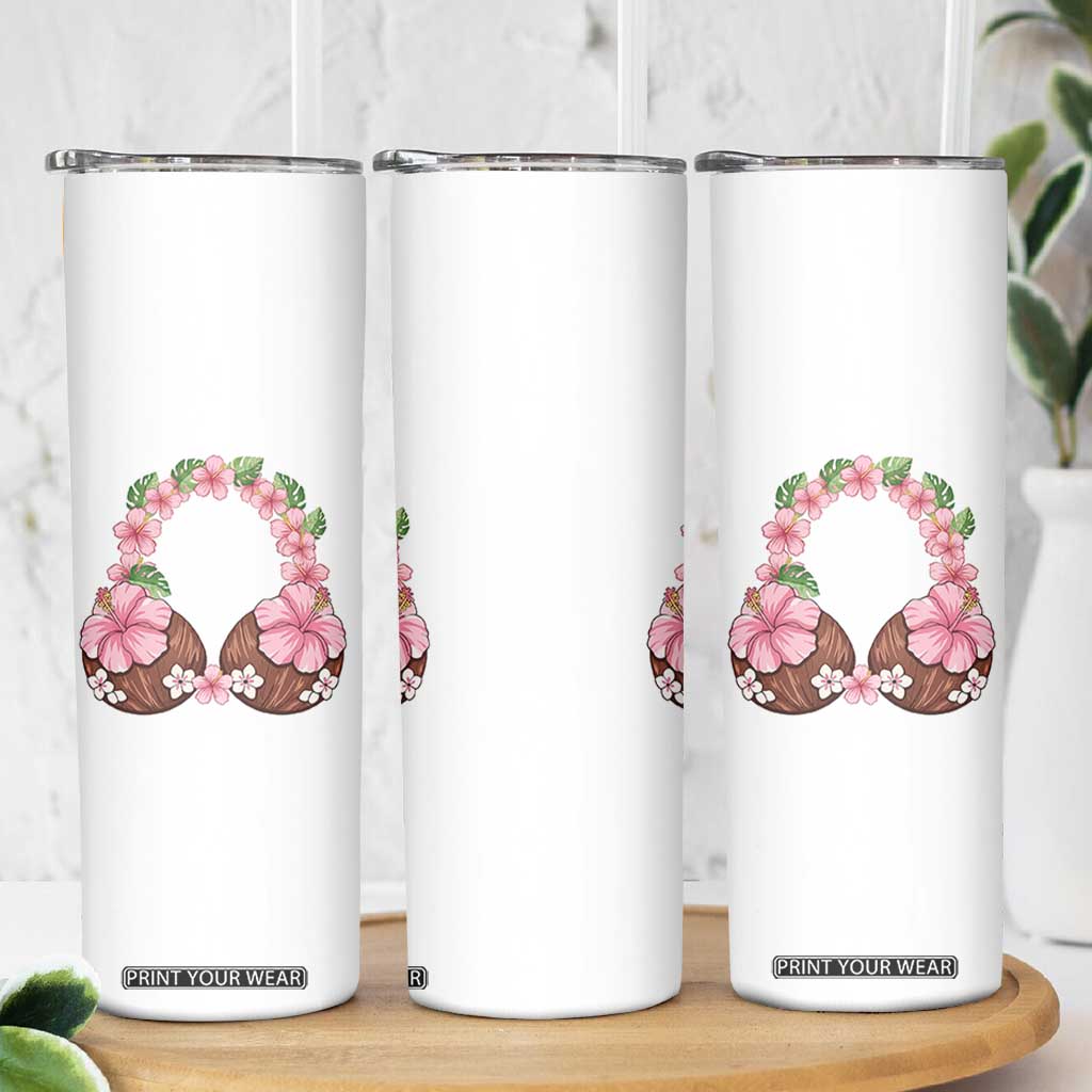 Hibiscus Flower Coconut Bra Skinny Tumbler Tropical Summer Graphic TS12 Print Your Wear