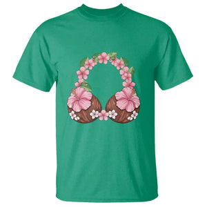 Hibiscus Flower Coconut Bra T Shirt Tropical Summer Graphic TS12 Irish Green Print Your Wear
