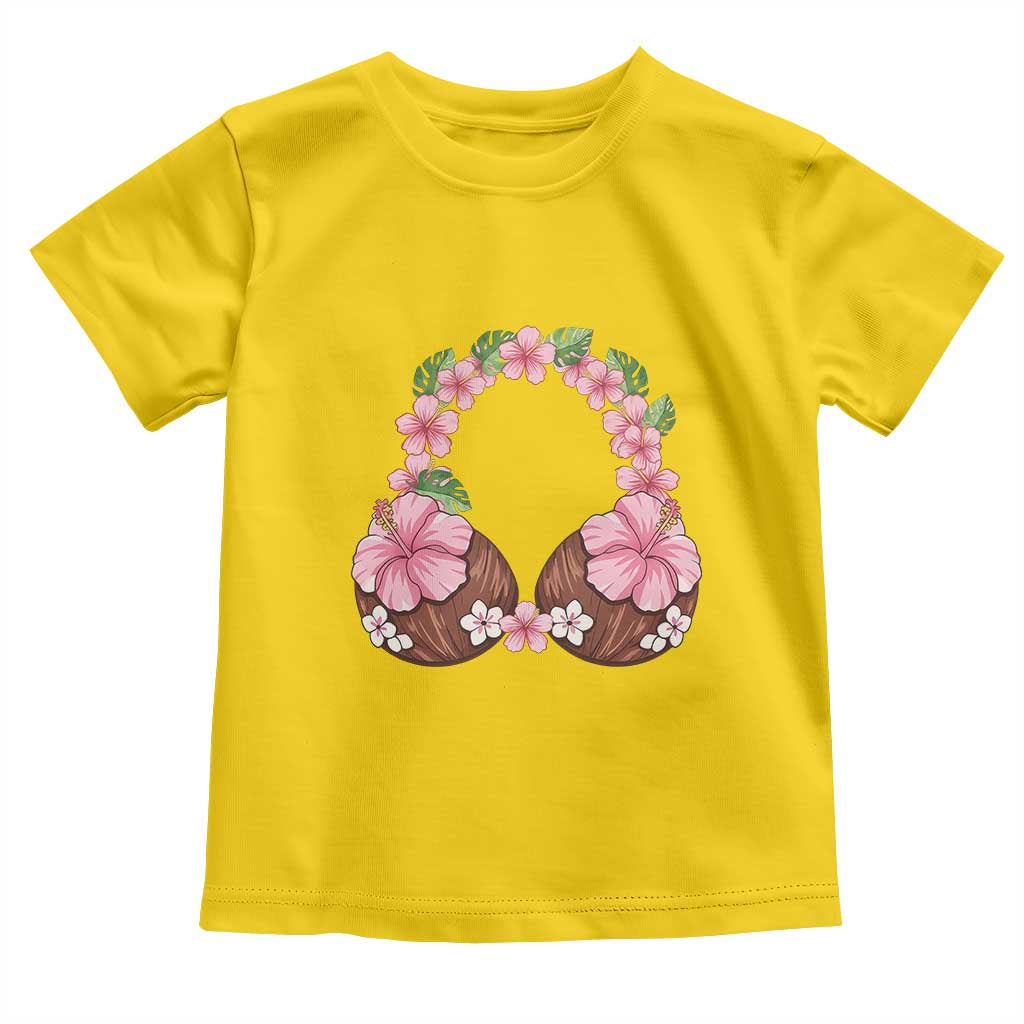 Hibiscus Flower Coconut Bra Toddler T Shirt Tropical Summer Graphic TS12 Daisy Print Your Wear