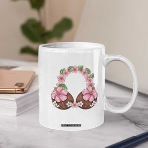 Hibiscus Flower Coconut Bra Coffee Mug Tropical Summer Graphic