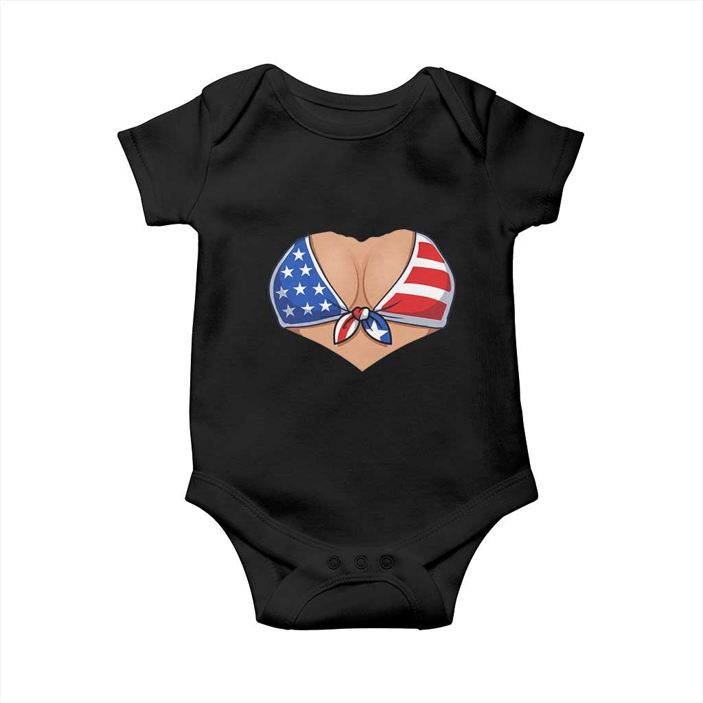 American Flag Bikini Baby Onesie Patriotic Summer Vacation Gift TS12 Black Print Your Wear