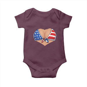 American Flag Bikini Baby Onesie Patriotic Summer Vacation Gift TS12 Maroon Print Your Wear