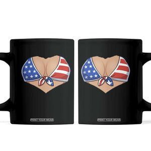 American Flag Bikini Coffee Mug Patriotic Summer Vacation Gift TS12 Black Print Your Wear
