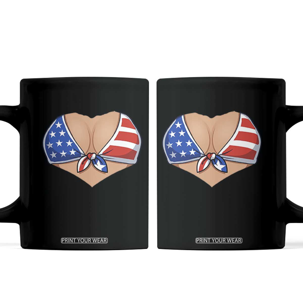 American Flag Bikini Coffee Mug Patriotic Summer Vacation Gift