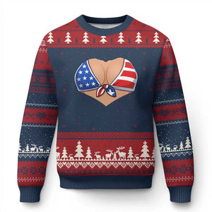 American Flag Bikini Ugly Christmas Sweater Patriotic Summer Vacation Gift TS12 Navy Red Print Your Wear