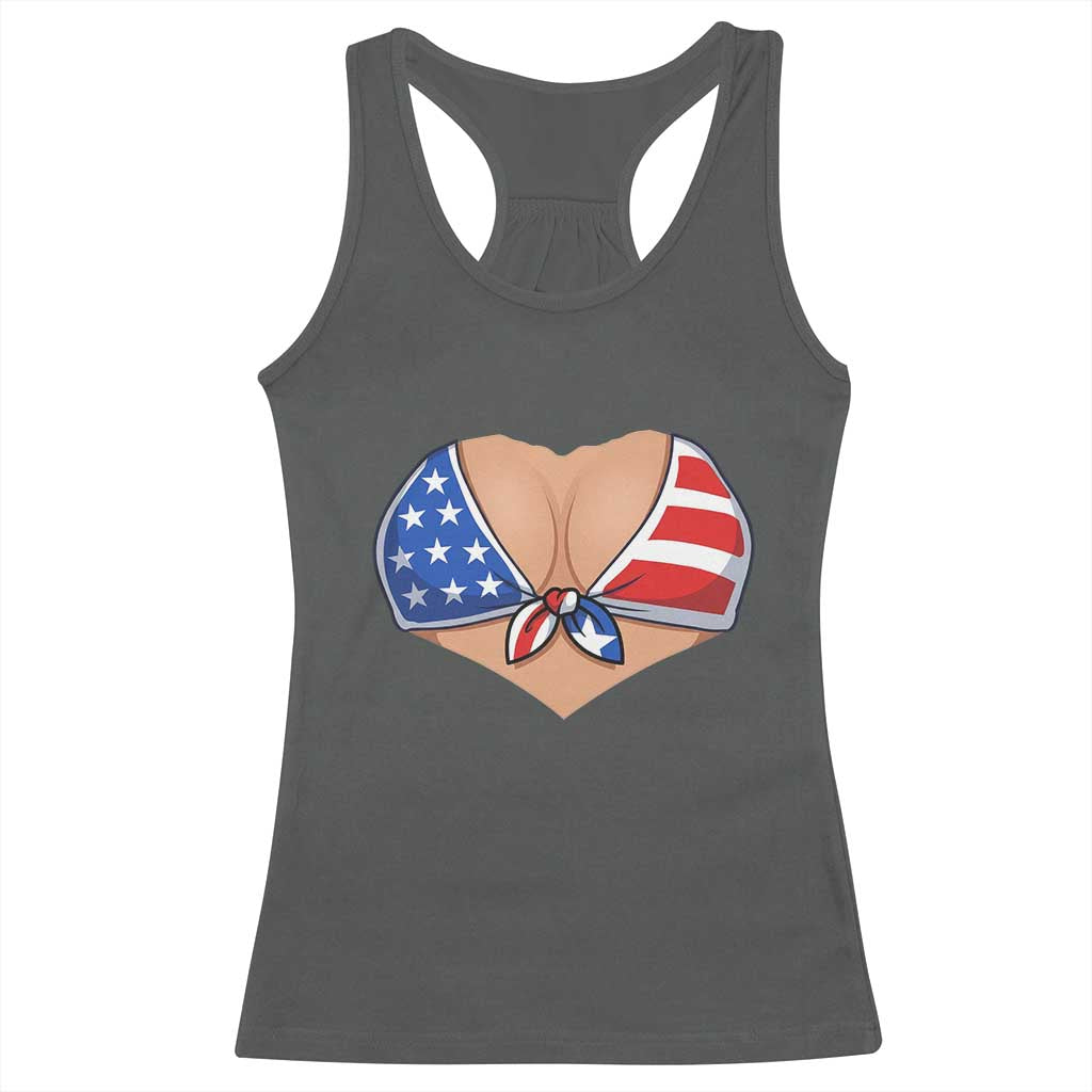American Flag Bikini Racerback Tank Top Patriotic Summer Vacation Gift