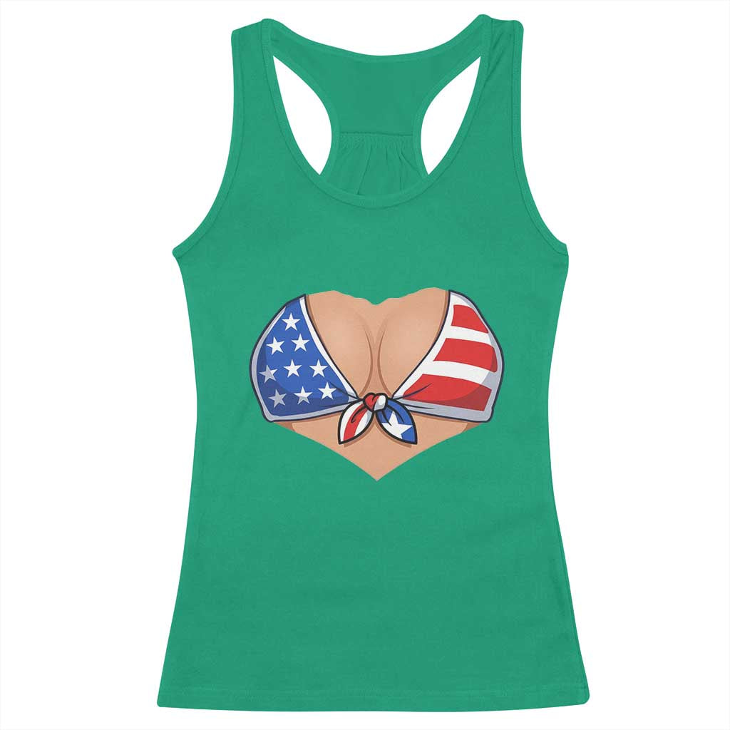 American Flag Bikini Racerback Tank Top Patriotic Summer Vacation Gift
