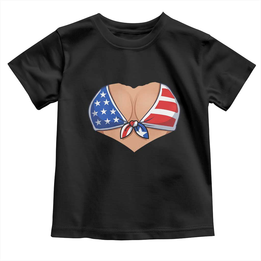 American Flag Bikini Toddler T Shirt Patriotic Summer Vacation Gift TS12 Black Print Your Wear