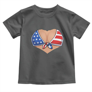 American Flag Bikini Toddler T Shirt Patriotic Summer Vacation Gift TS12 Dark Heather Print Your Wear