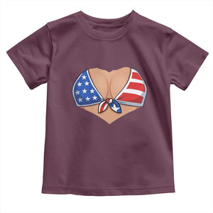 American Flag Bikini Toddler T Shirt Patriotic Summer Vacation Gift TS12 Maroon Print Your Wear