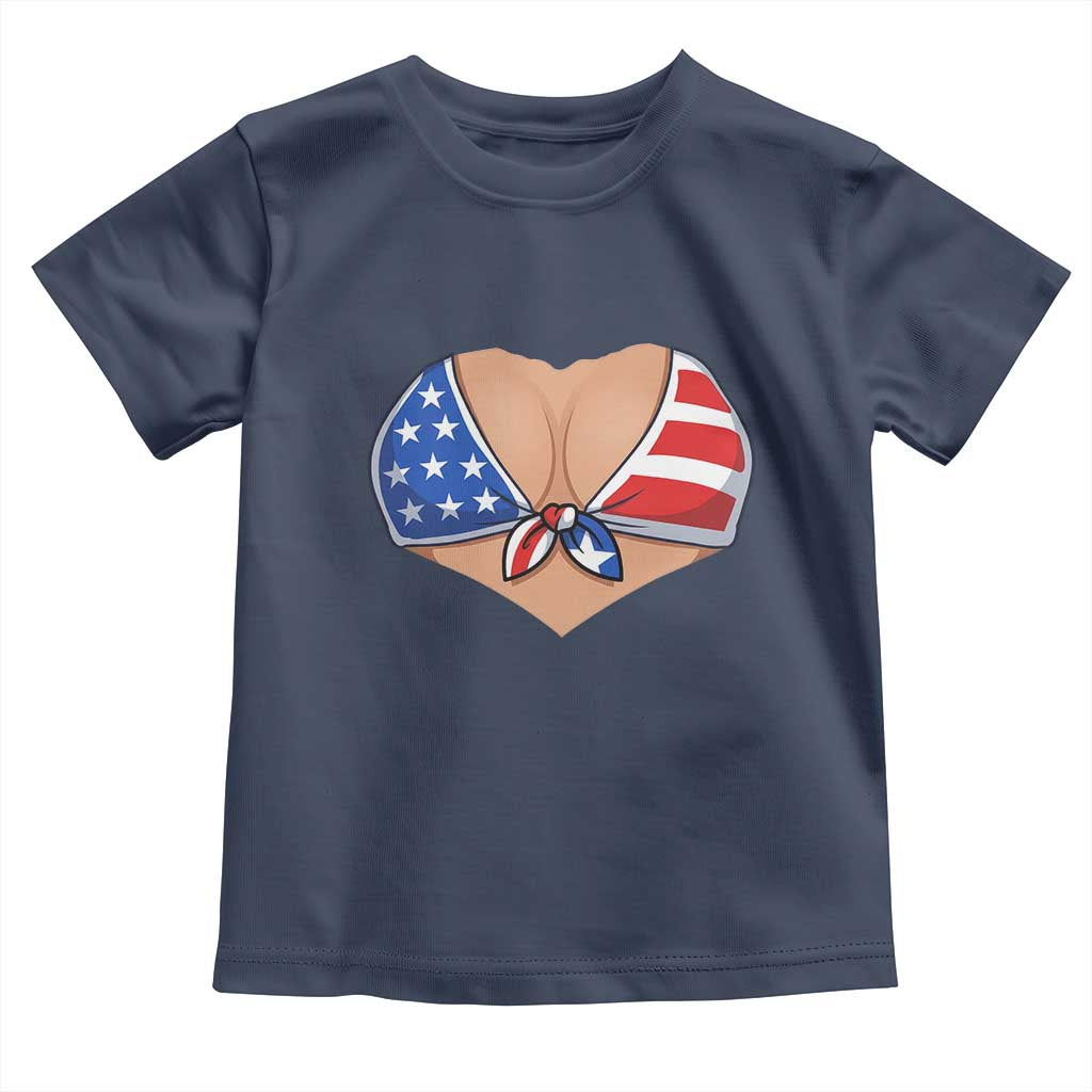 American Flag Bikini Toddler T Shirt Patriotic Summer Vacation Gift TS12 Navy Print Your Wear