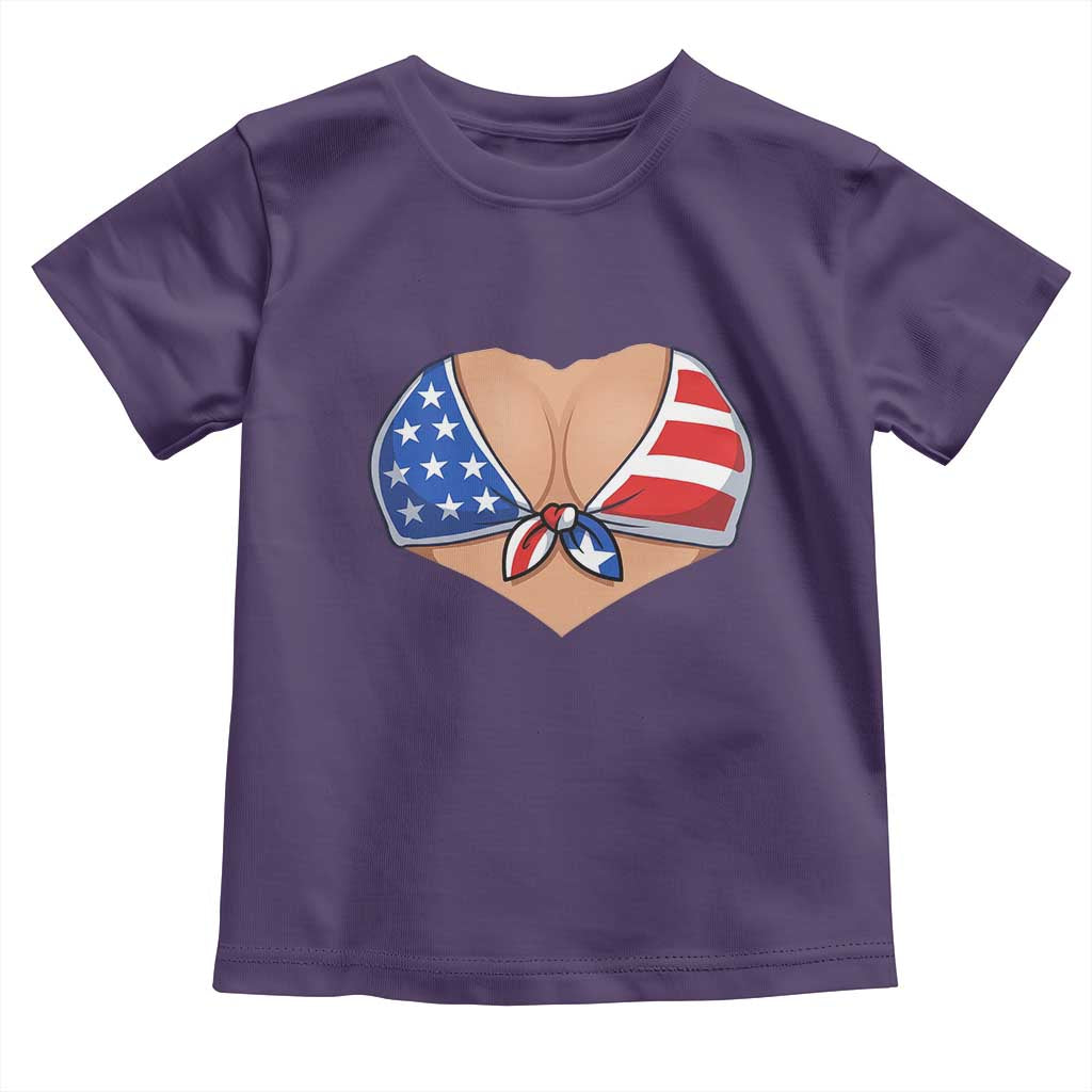 American Flag Bikini Toddler T Shirt Patriotic Summer Vacation Gift TS12 Purple Print Your Wear