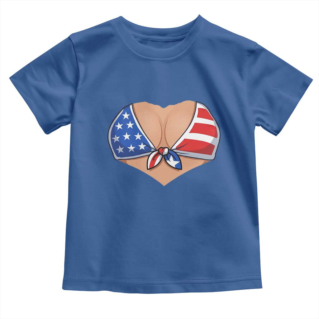 American Flag Bikini Toddler T Shirt Patriotic Summer Vacation Gift TS12 Royal Blue Print Your Wear