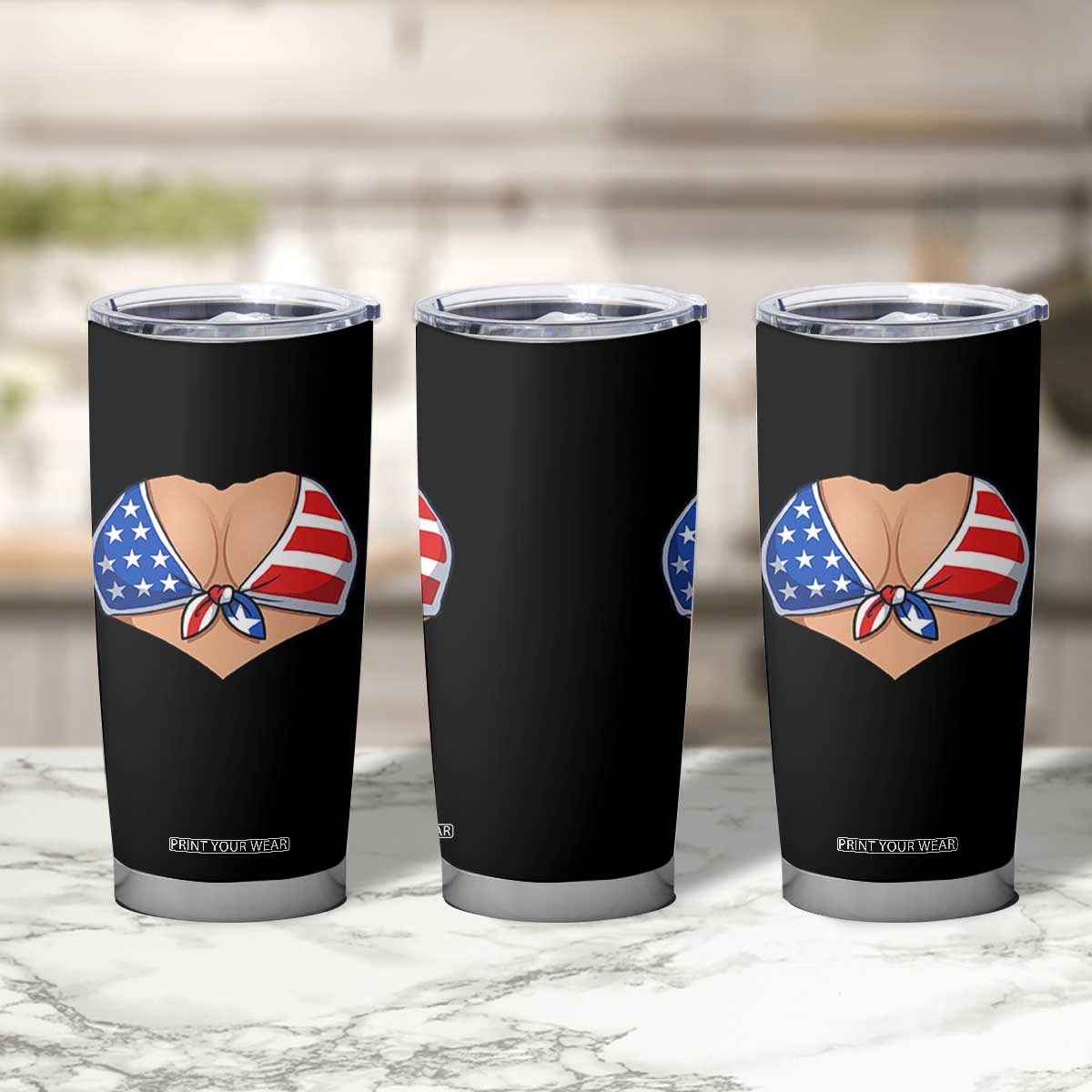 American Flag Bikini Tumbler Cup Patriotic Summer Vacation Gift TS12 Print Your Wear