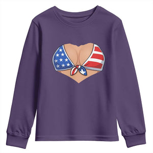 American Flag Bikini Youth Sweatshirt Patriotic Summer Vacation Gift TS12 Purple Print Your Wear