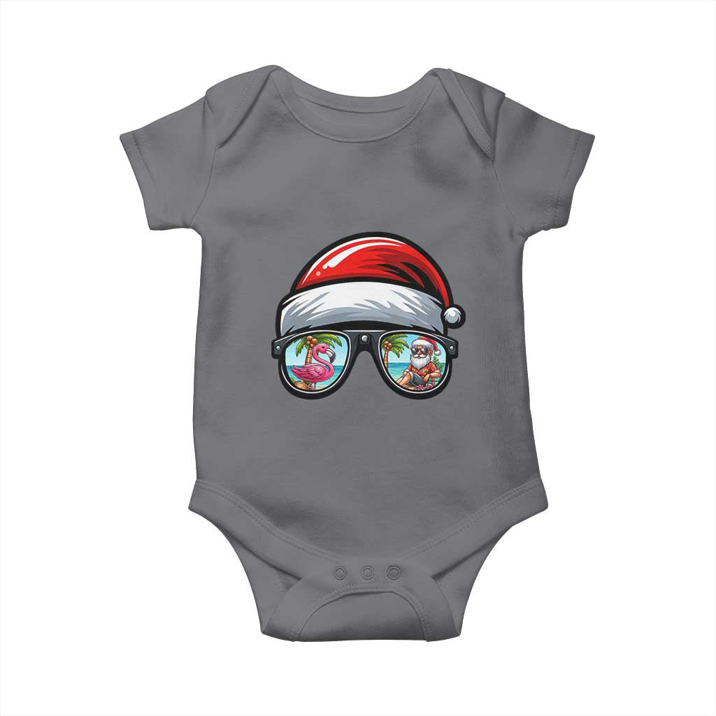 Funny Santa Sunglasses Baby Onesie Beach Christmas Vacation Graphic TS12 Charcoal Print Your Wear
