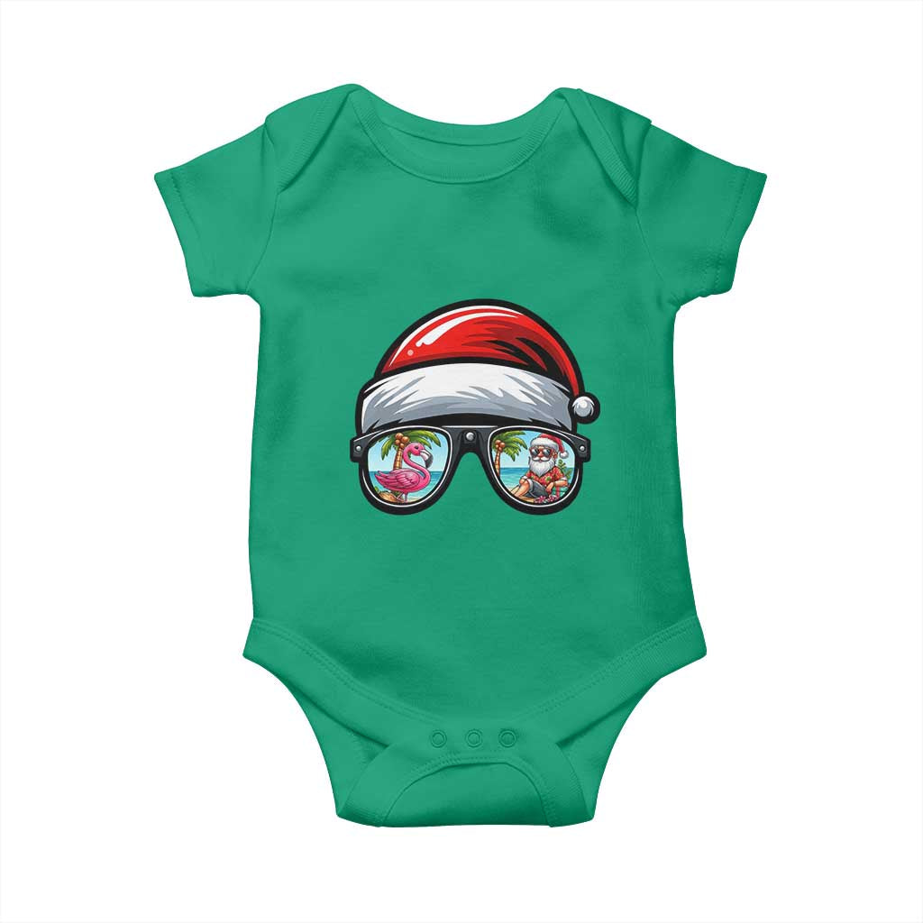Funny Santa Sunglasses Baby Onesie Beach Christmas Vacation Graphic TS12 Irish Green Print Your Wear