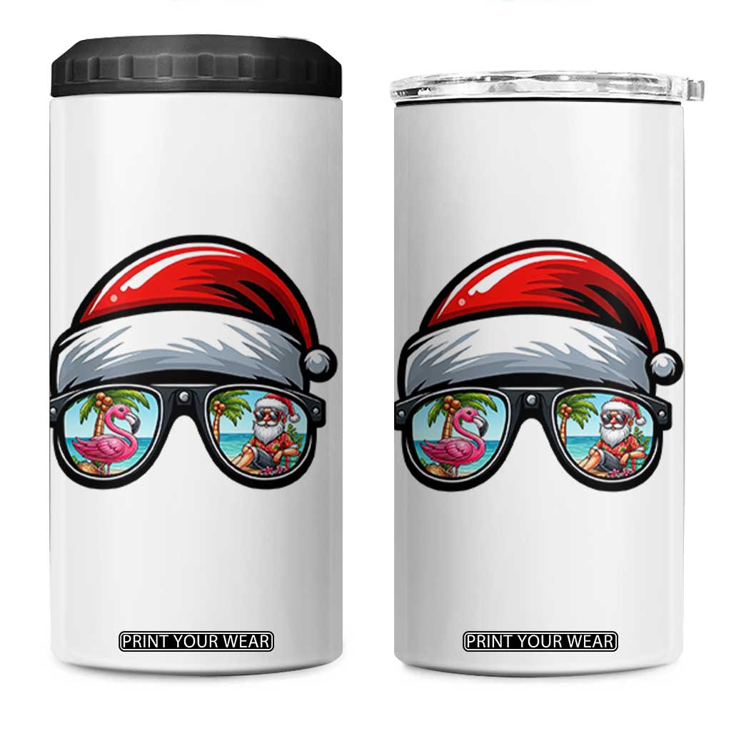 Funny Santa Sunglasses 4 in 1 Can Cooler Tumbler Beach Christmas Vacation Graphic TS12 One Size: 16 oz White Print Your Wear