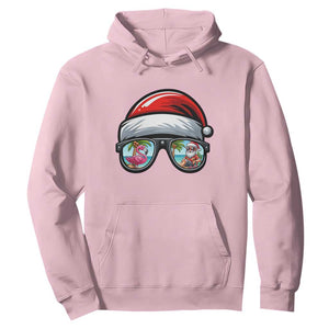 Funny Santa Sunglasses Hoodie Beach Christmas Vacation Graphic TS12 Light Pink Print Your Wear