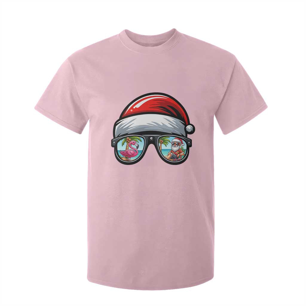 Funny Santa Sunglasses T Shirt For Kid Beach Christmas Vacation Graphic TS12 Light Pink Print Your Wear