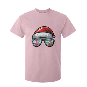 Funny Santa Sunglasses T Shirt For Kid Beach Christmas Vacation Graphic TS12 Light Pink Print Your Wear