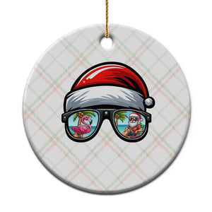 Funny Santa Sunglasses Ceramic Ornament Beach Christmas Vacation Graphic
