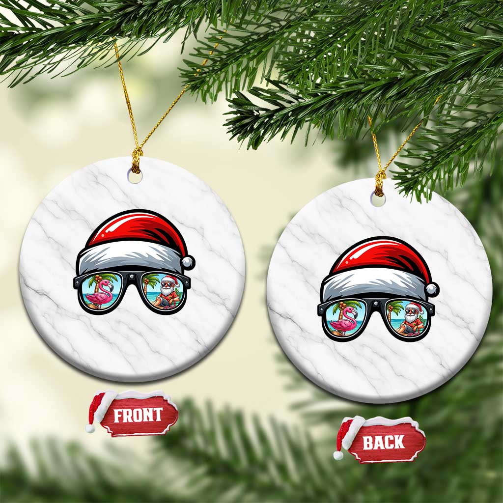 Funny Santa Sunglasses Ceramic Ornament Beach Christmas Vacation Graphic TS12 1pc White Marble Print Your Wear