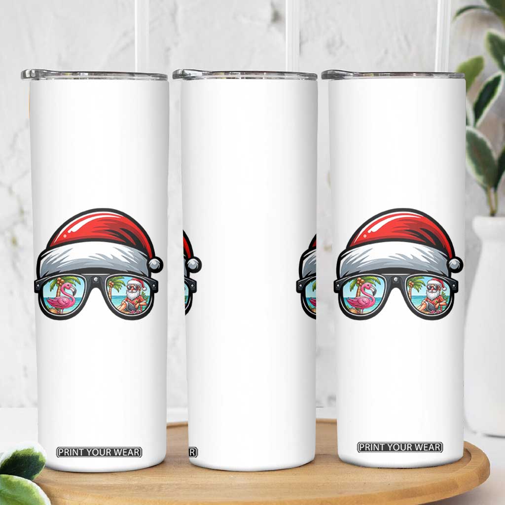 Funny Santa Sunglasses Skinny Tumbler Beach Christmas Vacation Graphic TS12 Print Your Wear