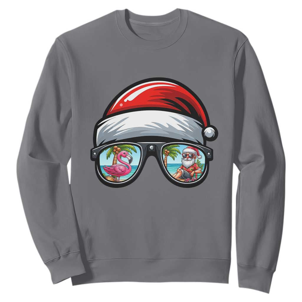 Funny Santa Sunglasses Sweatshirt Beach Christmas Vacation Graphic