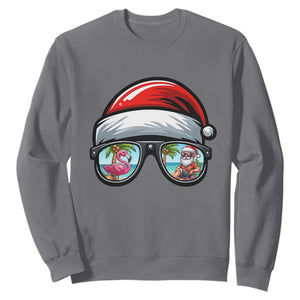 Funny Santa Sunglasses Sweatshirt Beach Christmas Vacation Graphic