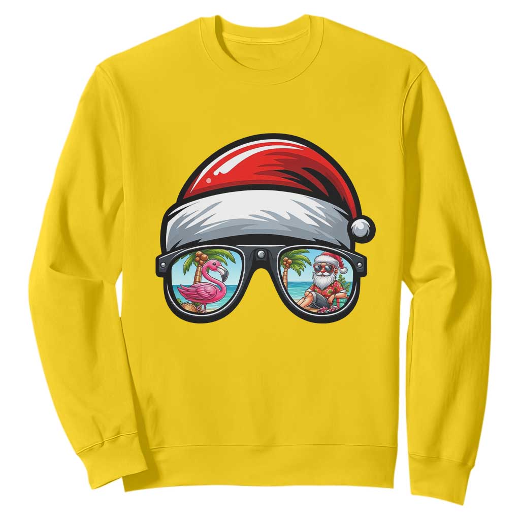 Funny Santa Sunglasses Sweatshirt Beach Christmas Vacation Graphic