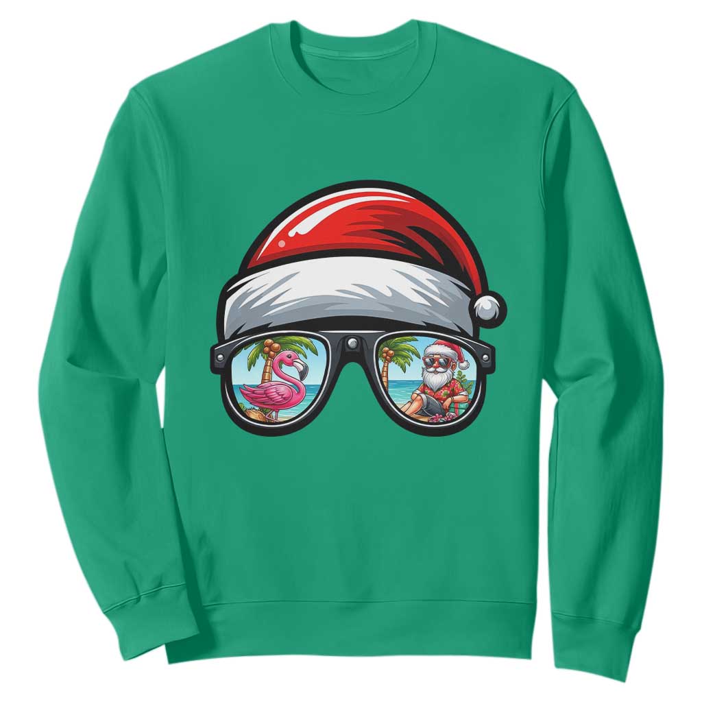 Funny Santa Sunglasses Sweatshirt Beach Christmas Vacation Graphic