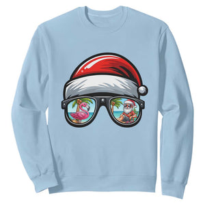 Funny Santa Sunglasses Sweatshirt Beach Christmas Vacation Graphic