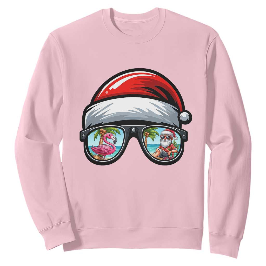 Funny Santa Sunglasses Sweatshirt Beach Christmas Vacation Graphic