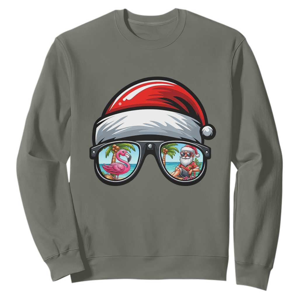 Funny Santa Sunglasses Sweatshirt Beach Christmas Vacation Graphic