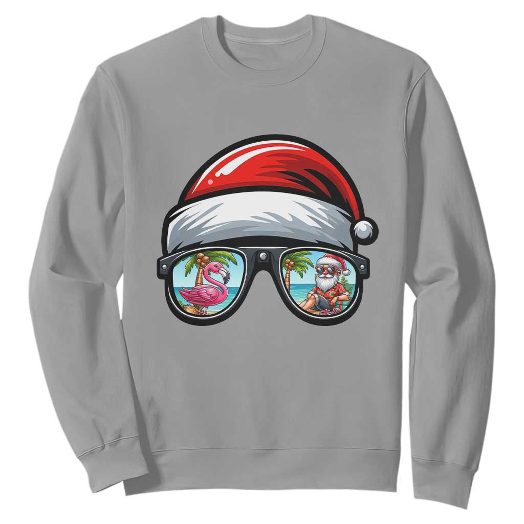 Funny Santa Sunglasses Sweatshirt Beach Christmas Vacation Graphic