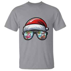 Funny Santa Sunglasses T Shirt Beach Christmas Vacation Graphic TS12 Sport Gray Print Your Wear