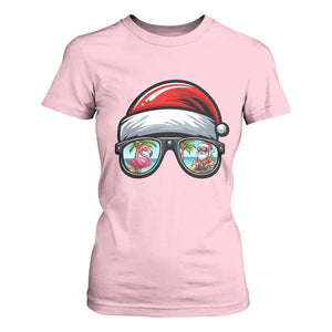 Funny Santa Sunglasses T Shirt For Women Beach Christmas Vacation Graphic TS12 Light Pink Print Your Wear