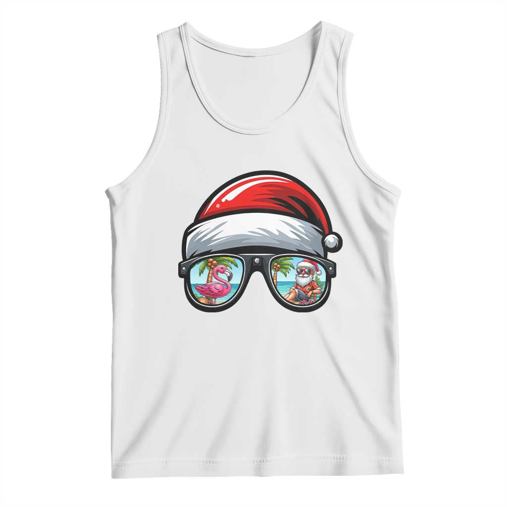 Funny Santa Sunglasses Tank Top Beach Christmas Vacation Graphic TS12 White Print Your Wear